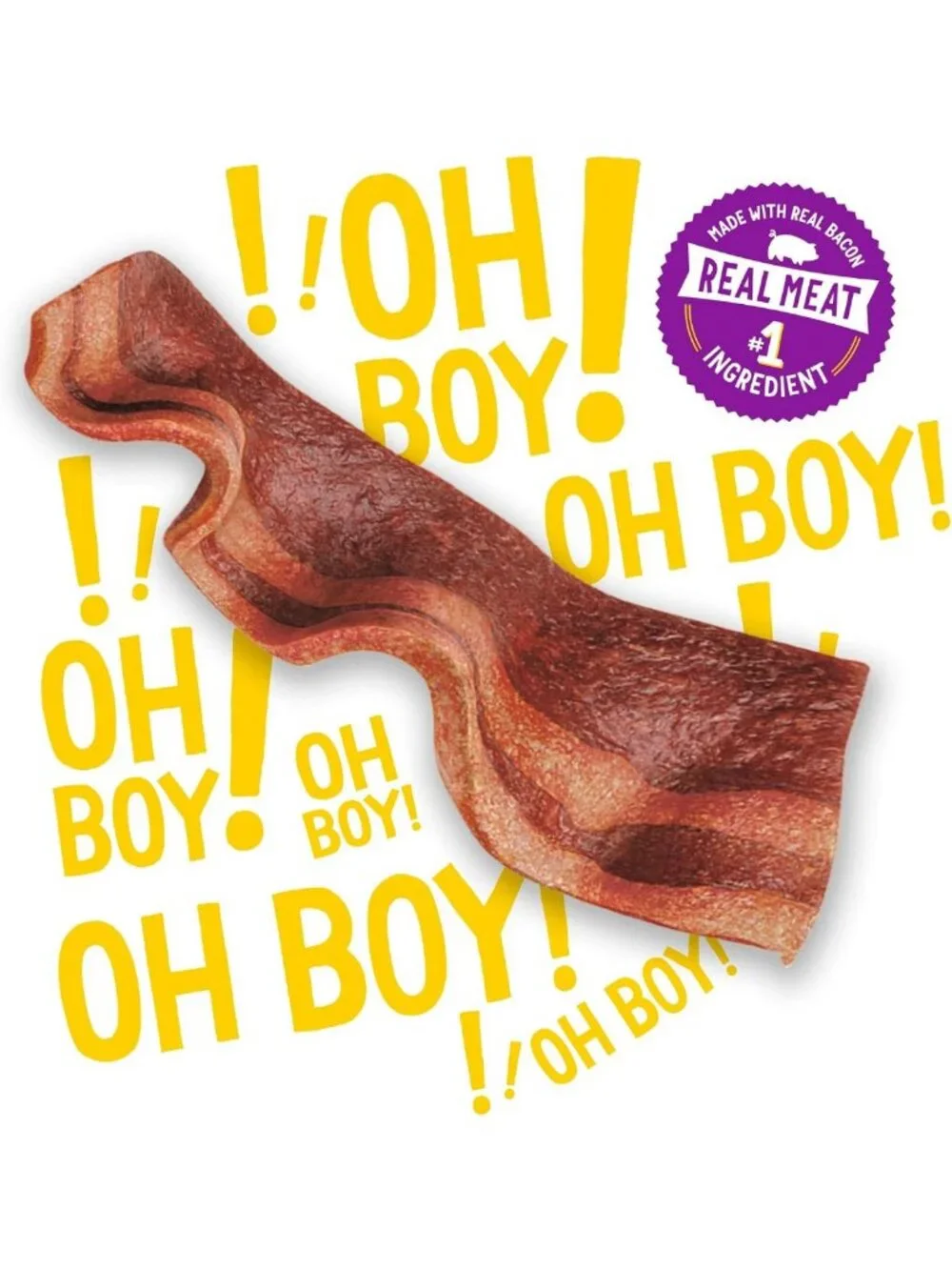 Delicious Bacon Dog Treats - Soft Chewy Strips, Real Meat, 52 oz Total, No